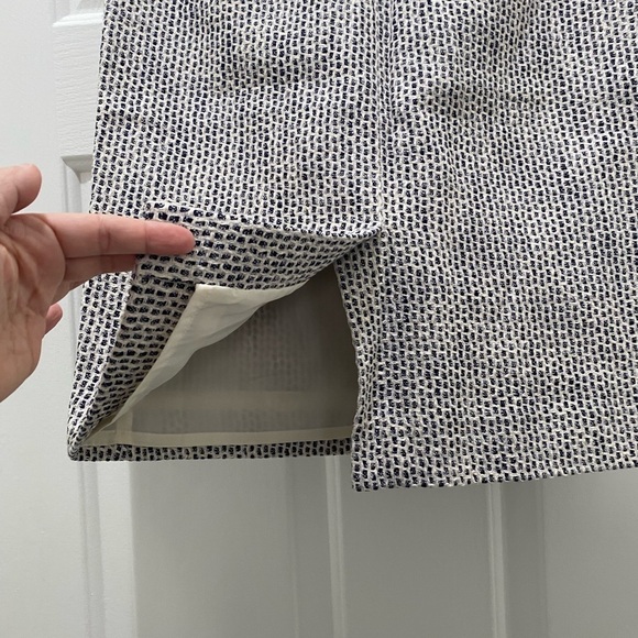 J. Crew Linen Blend White and Black Tweed No.2 Pencil Skirt, 0 - Picture 3 of 10